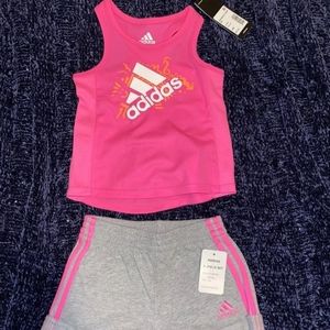 Adidas Baby Girls Badge of Sport Tank Top and Shorts Set, 2 piece